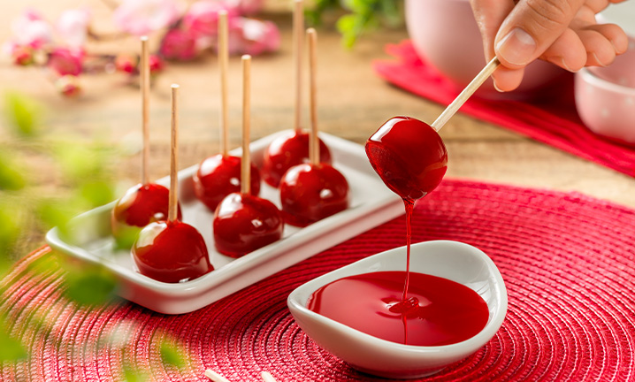 brigadeiro com corante vermelho